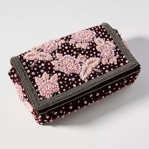 Anthropologie Beaded Velvet Bag